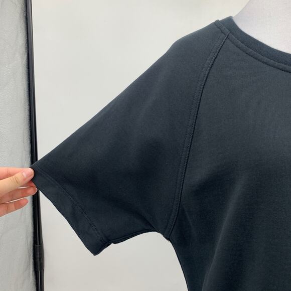 Everlane Sweatshirt Womens S Small Black Cotton Oversized Short Sleeve Pullover - Picture 4 of 12